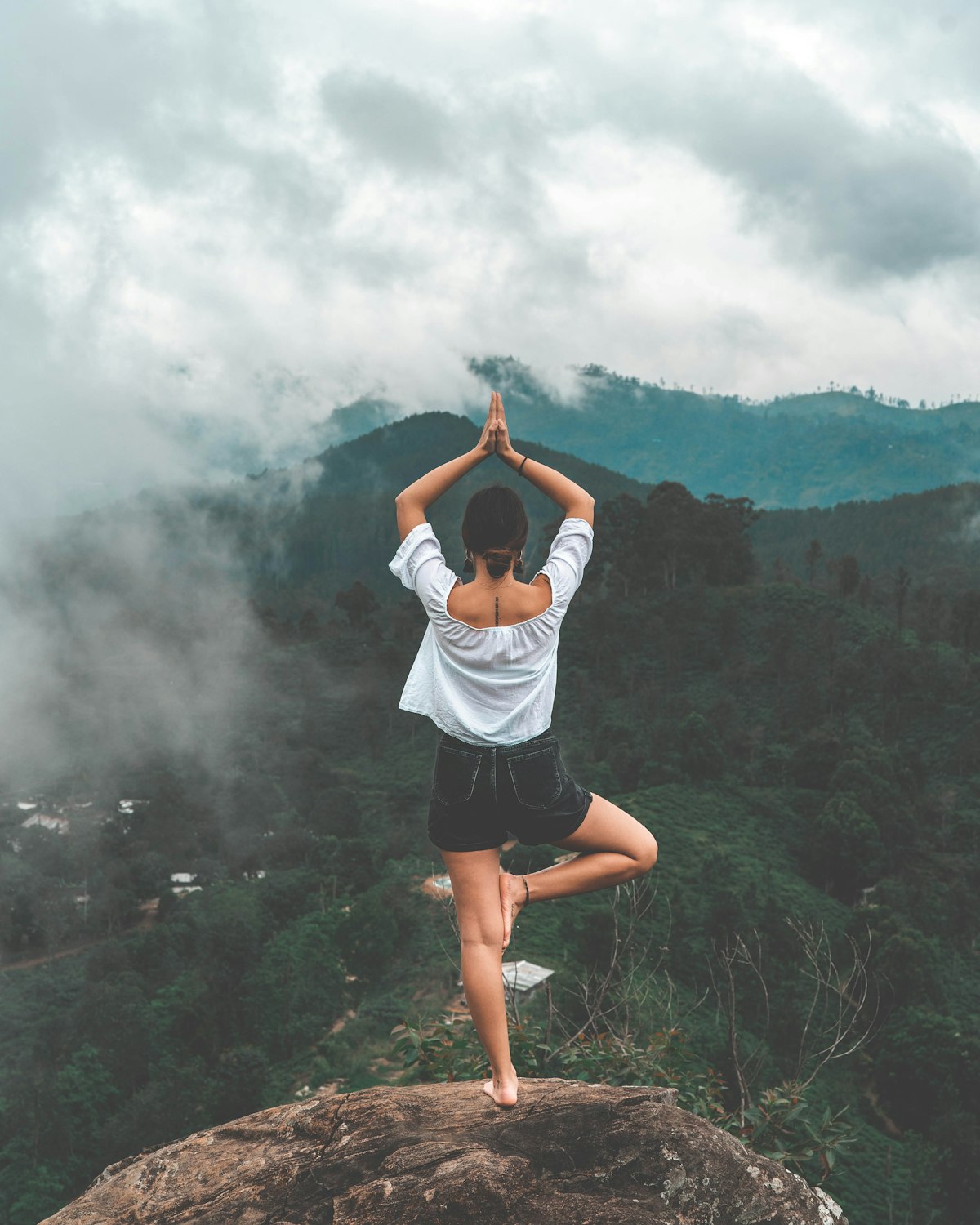 Morning yoga in soft light